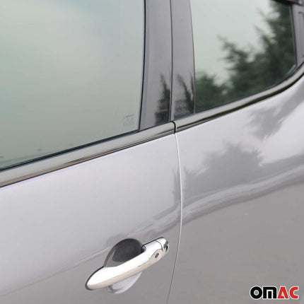 Fensterleisten Zierleisten für Renault Clio Schrägheck 2012-2019 Chrom Dunkel 8x