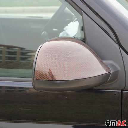 Spiegelkappen Spiegelabdeckung für VW Caravelle T5 2010-15 Kohlefaser Carbon Rot