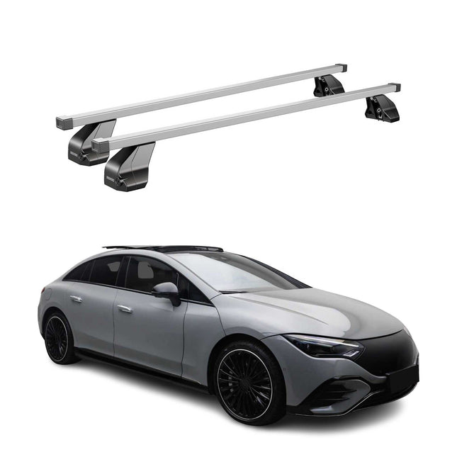 Menabo Stahl Gepäckträger Dachträger für Mercedes EQE V295 2023-2026 Grau