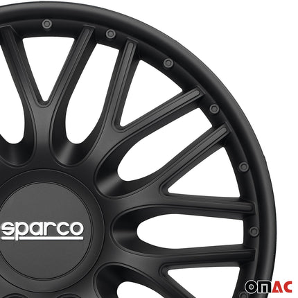 Radkappen Radzierblenden Sparco Roma 14" Zoll Auto Abdeckung Set Schwarz 4x