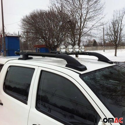 Dachreling & Dachträger Satz für Ford Ranger Double Cab 2007-2012 Alu Schwarz 4x