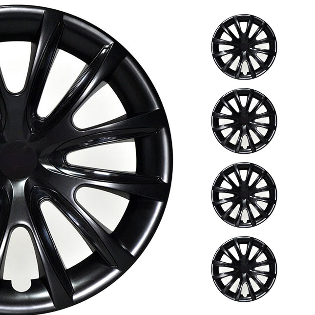 4x Radblenden Radkappen Radzierblenden für 16" Zoll Stahlfelgen Schwarz