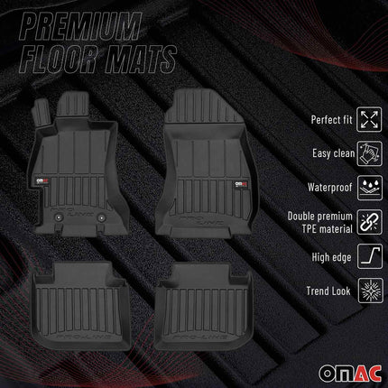 Fußmatten Gummimattenmatten für Subaru Crosstrek 2016-2017 FL Gummi TPE Schwarz