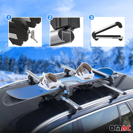 Menabo Skiträger Snowboardträger Universal Abschließbar Schwarz 2x