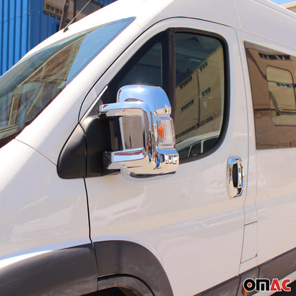Spiegelkappen Spiegelabdeckung für Fiat Ducato 2006-2026 Chrom ABS Silber 2tlg