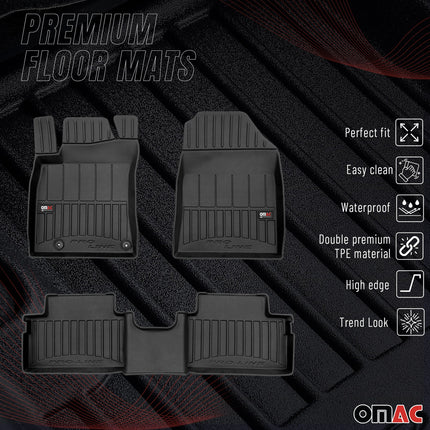 OMAC Gummi Fußmatten für Kia Ceed 2019-2026 Premium TPE 3D Automatten Schwarz 3x