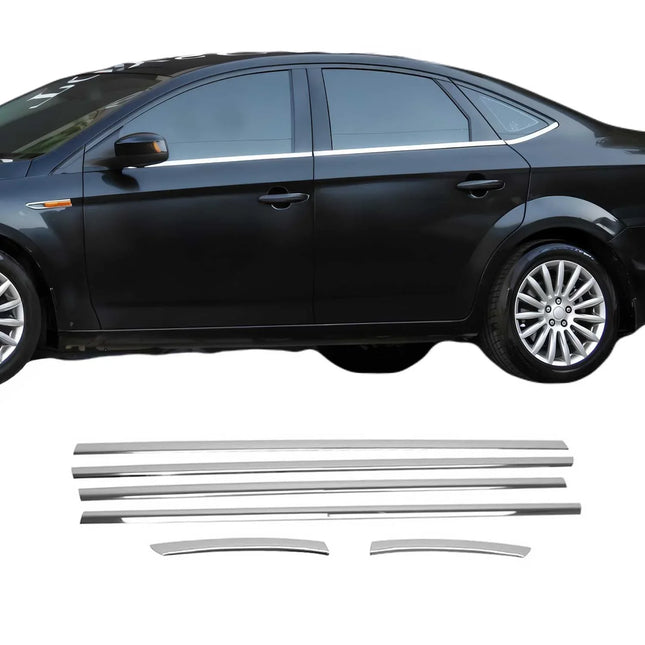 Fensterleisten Zierleisten für Ford Mondeo mk4 Limo Turnier 2007-14 Chrom 6tlg