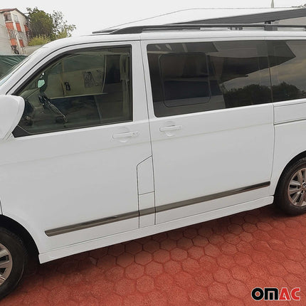 Seitentürleiste für VW T6 T6.1 Transporter 2015-2024 L1 LHD Edelstahl Dunkel 5x