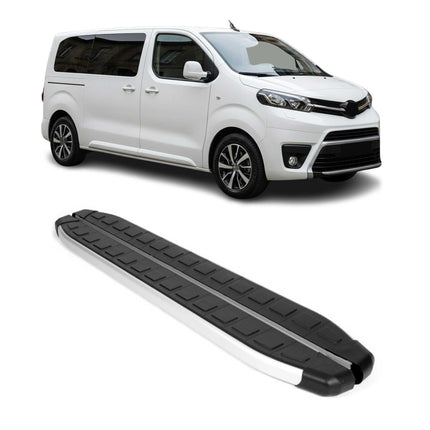 Seitenbretter Trittbretter für Toyota Proace 2016-2026 Kurzer Alu Schwarz