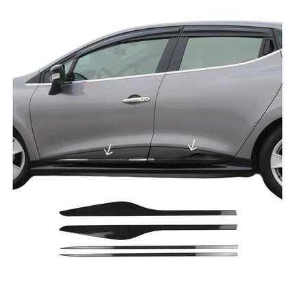 Seitentürleiste Türschutzleiste für Renault Clio 2012-19 Echt Carbon Schwarz 4x