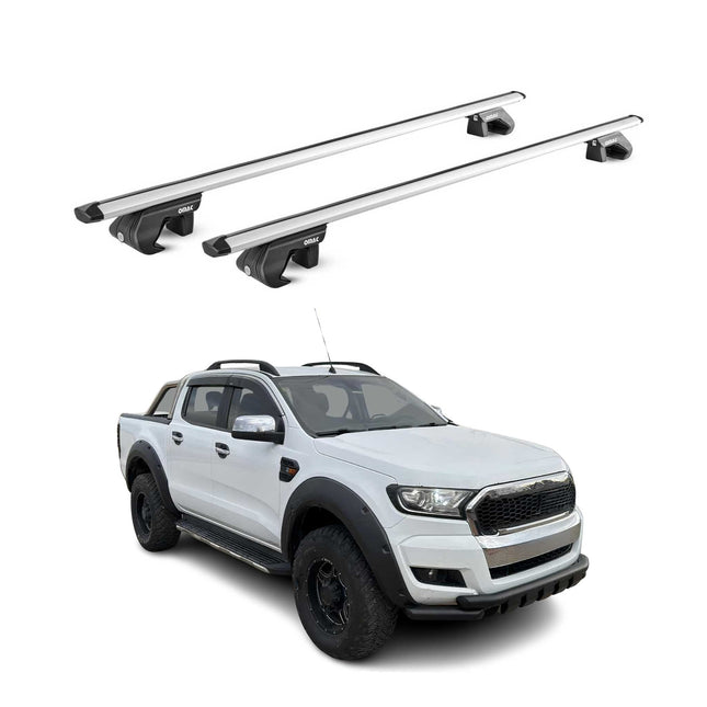 Dachträger Grundtäger für Ford Ranger 2011-2026 4 tür 90kg Alu Silber 2 tlg ABE