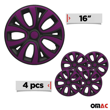 4x Radblenden Radkappen Radzierblende für 16" Zoll Stahlfelgen Matt Schwarz Lila