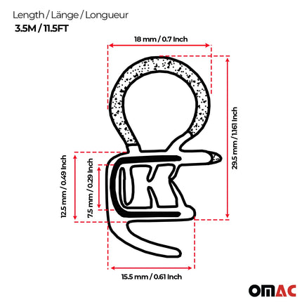 Universal 400cm Auto Türdichtungdichtung Kantenschutz Gummidichtung Türdichtung
