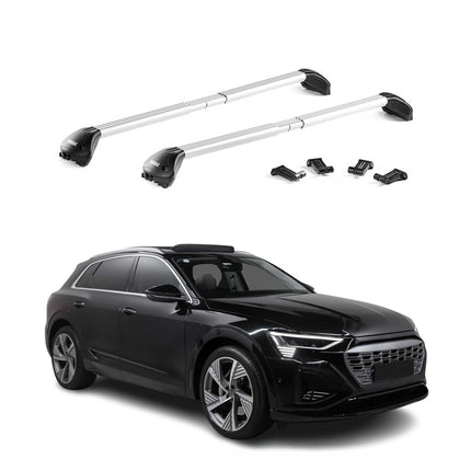 Dachträger Grundtäger für Audi e-Tron 2018-2025 100kg Aluminium Silber 2 tlg ABE