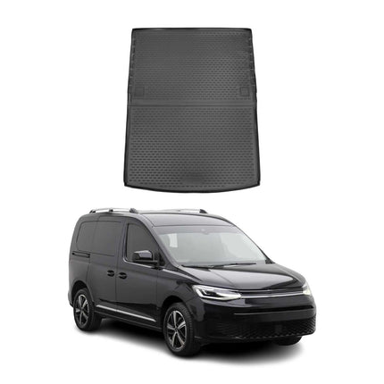 Kofferraummatte Kofferraumwanne für VW Caddy 2020-2026 Gummi TPE Schwarz