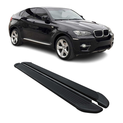 Trittbretter Seitenschweller für BMW X6 2008-2014 Aluminium Schwarz 2 tlg
