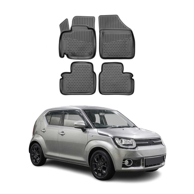 OMAC Gummimatten Fußmatten für Suzuki Ignis 2016-2026 TPE Automatten Schwarz 4x
