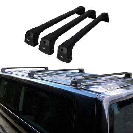 Dachträger für VW T5 T6 Transporter Multivan Caravelle 2003-2024 Alu Schwarz 3x