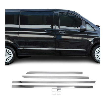 Seitentürleiste Türschutz Chrom für Mercedes Vito W447 2014-2026 L1 L2 Kurzer 7x