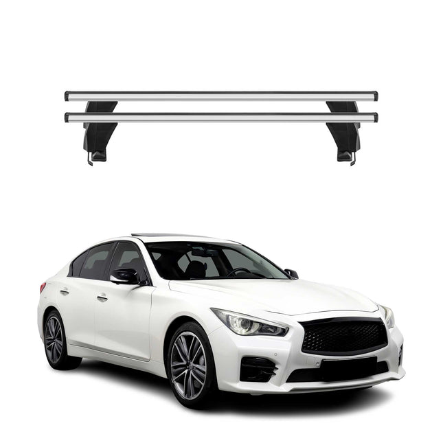Menabo Dachträger Grundtäger für Infiniti Q50 2014-2024 50kg Alu Silber 2 tlg