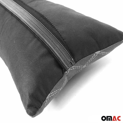 KFZ Auto Kopfstütze Sitzkissen Nackenstütze Textil & Leder Schwarz Grau 8x30cm