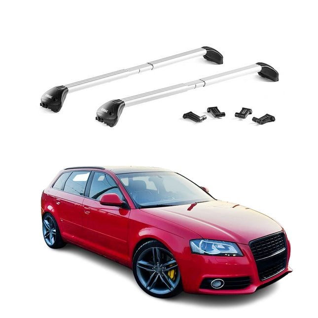 Dachträger für Audi A3 Sportback 8P 8V 8Y 2004-2026 100kg Alu Silber 2x ABE