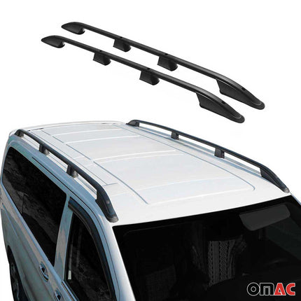 Dachreling Dachgepäckträger für VW Caddy 2020-2026 L2 Länger Alu Schwarz 2x