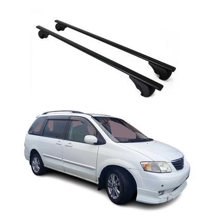Dachträger Grundtäger für Mazda MPV 1996-2006 75kg Metall Schwarz 2 tlg