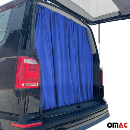Maß Gardinen für VW T6 T6.1 ab 2015 L1 L2 Heckklappe Vorhänge Dunkelblau