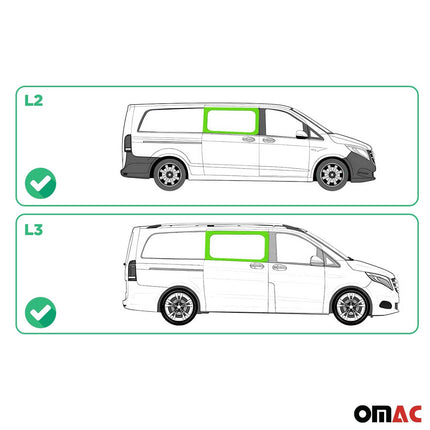 Seitenfenster Auto Fenster für Mercedes Vito W447 2014-2026 Rechts Schwarz L2 L3