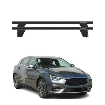 Menabo Dachträger Grundtäger für Infiniti Q30 2015-2019 75kg Alu Schwarz 2 tlg