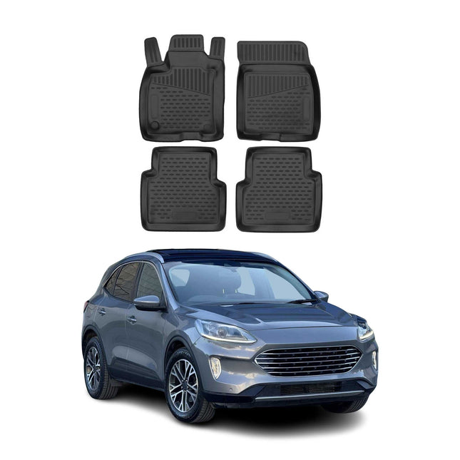 OMAC Gummimatten Fußmatten für Ford Kuga III 2019-2026 TPE Automatten Schwarz 4x