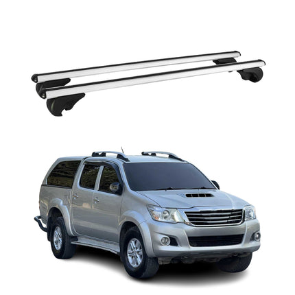 Dachträger Grundtäger für Toyota Hilux VII 2005-2015 75kg Aluminium Silber 2 tlg