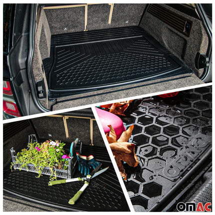 Fußmatten & Kofferraumwanne Set für VW Touareg Antirutsch Gummi Schwarz
