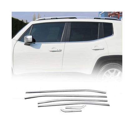 Fensterleisten Zierleisten für Jeep Renegade 2014-2024 Edelstahl Chrom 6tlg