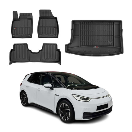 OMAC Fußmatten & Kofferraumwanne Set für VW ID.3 2020-2026 Gummi TPE Schwarz 4x