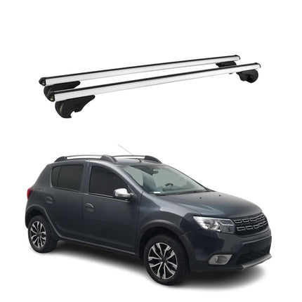 Dachträger Grundtäger für Dacia Sandero Stepway 2012-2020 75kg Alu Silber 2 tlg