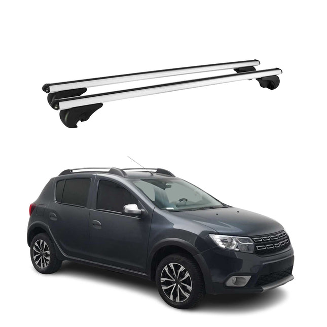 Dachträger Grundtäger für Dacia Sandero Stepway 2012-2020 75kg Alu Silber 2 tlg