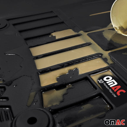 OMAC Gummi Fußmatten für Toyota C-HR 2016-2024 Premium TPE Automatten Schwarz 4x
