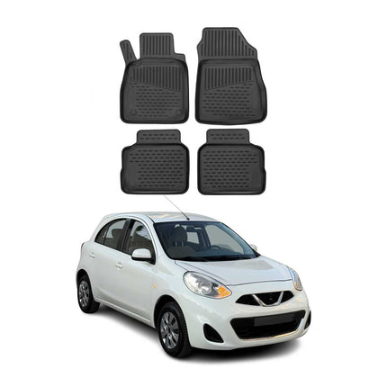 OMAC Gummimatten Fußmatten für Nissan Micra 2017-2023 TPE Automatten Schwarz 4x