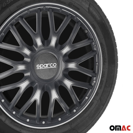 Radkappen Radzierblenden Sparco Roma 14" Zoll Auto Abdeckung Set Grau 4 Stück