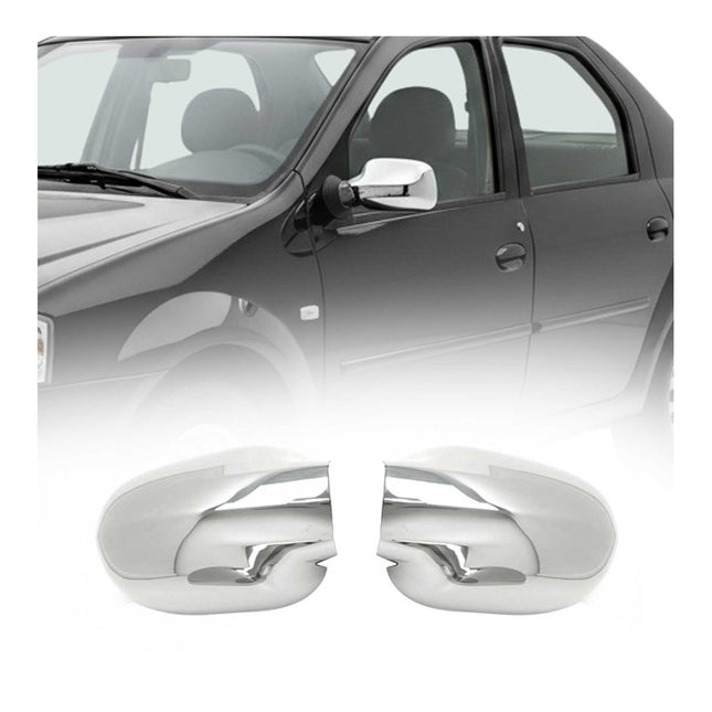 Spiegelkappen Spiegelabdeckung für Dacia Logan 2008-2013 Edelstahl Chrom 2tlg