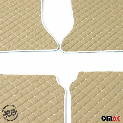 Fußmatten Leder Automatten für BMW 3er F30 2011-2019 Kunstleder Beige 4tlg