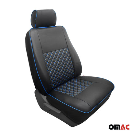 Sitzbezüge Schonbezüge für VW T5 T6 T6.1 alle 2003-2024 Leder Schwarz Blau 1+1