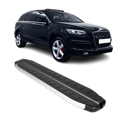 Seitenschweller Seitenbretter Trittbretter für Audi Q7 4LB 2006-2015 Alu Schwarz