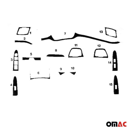 Innenraum Dekor Cockpit für Kia Sportage 2010-2015 Piano Schwarz Optik 15tlg