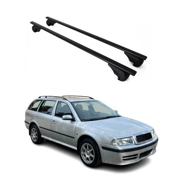 Dachträger Grundtäger für Skoda Octavia mk1 Kombi 1998-2004 75kg Metall Schwarz