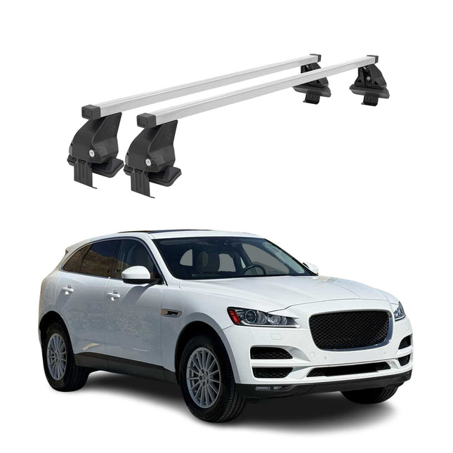 Menabo Dachträger Grundtäger für Jaguar F-Pace 2016-2025 50kg Stahl Silber 2 tlg