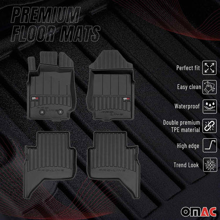 OMAC Gummi Fußmatten für Ford Ranger 2011-2024 Premium TPE Automatten Schwarz 4x