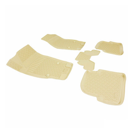 Fußmatten 3D Gummimatten für Seat Ibiza 2009-2017 Schrägheck Gummi TPE Beige 4x